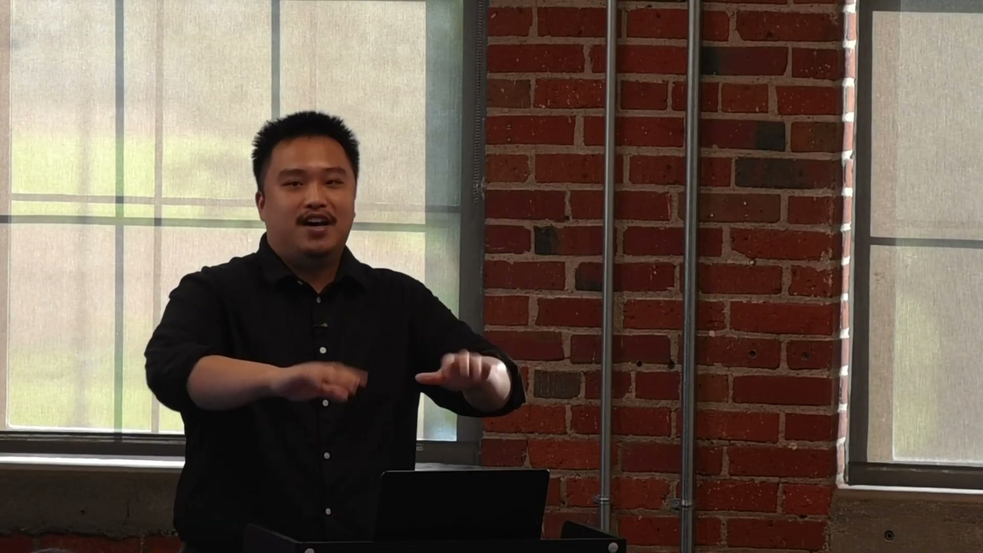 Eric Yim speaking at 1 Million Cups Lincoln: From a faceless gaming channel to Protocol: what putting work online taught us