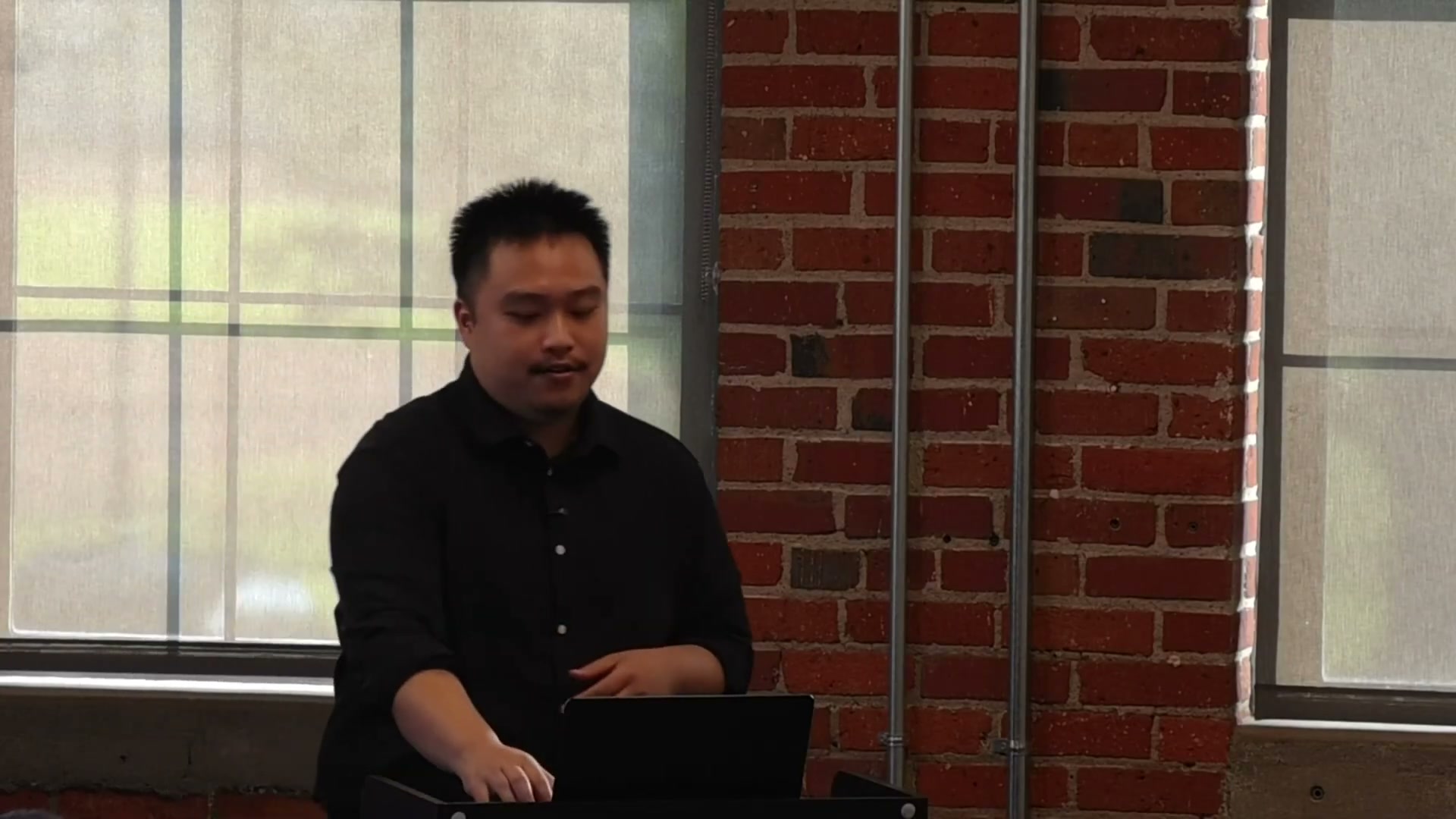 Eric Yim speaking at 1 Million Cups Lincoln: How your website and social posts connect to Google Maps