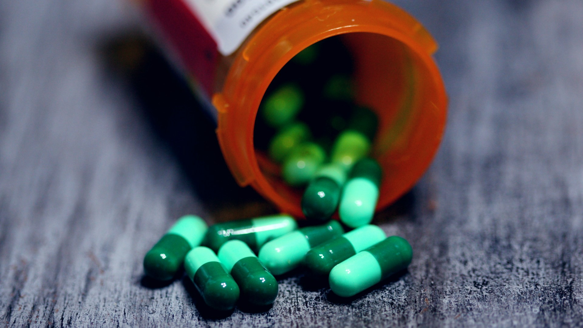 Prescription medicine bottle and capsules