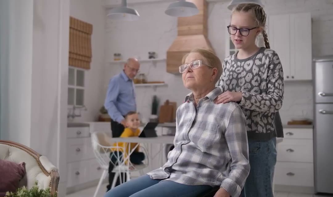 Brothers spending time with their grandparents